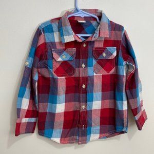 Kids Little Boys Girls Baby Long Sleeve Button Down shirt with 2 pocket